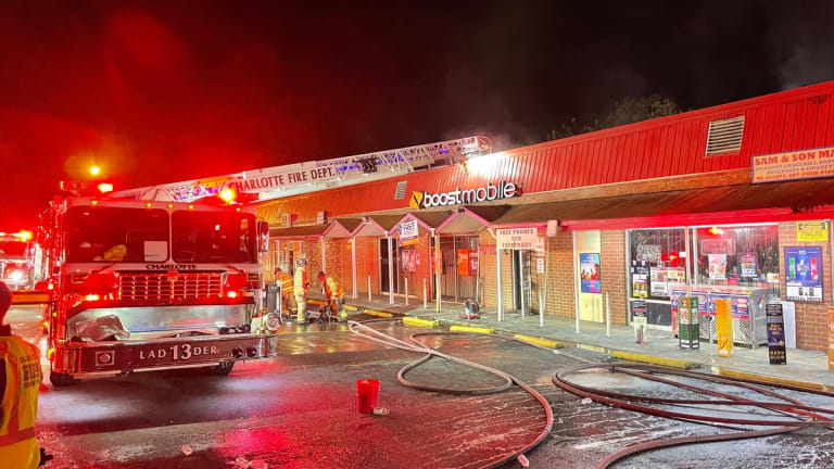 FIRE AT WEST CHARLOTTE STRIP MALL