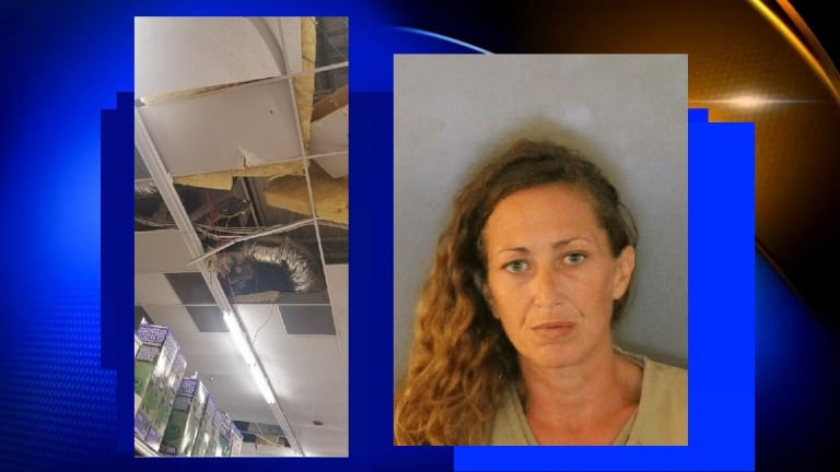 WOMAN CLIMBS IN BIG LOTS CEILING TO AVOID SHOPLIFTING ARREST, IT DIDN'T WORK 