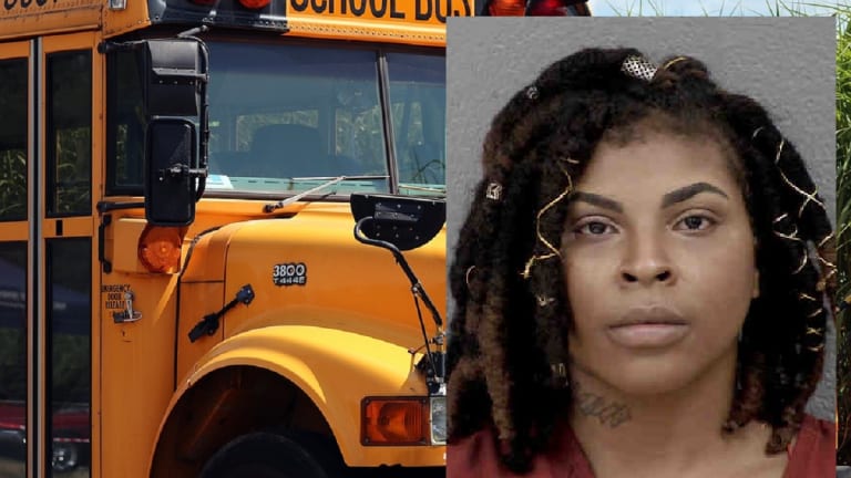 WOMAN ACCUSED OF THROWING BLEACH IN FACE OF SCHOOL BUS DRIVER, WHILE KIDS ABOARD