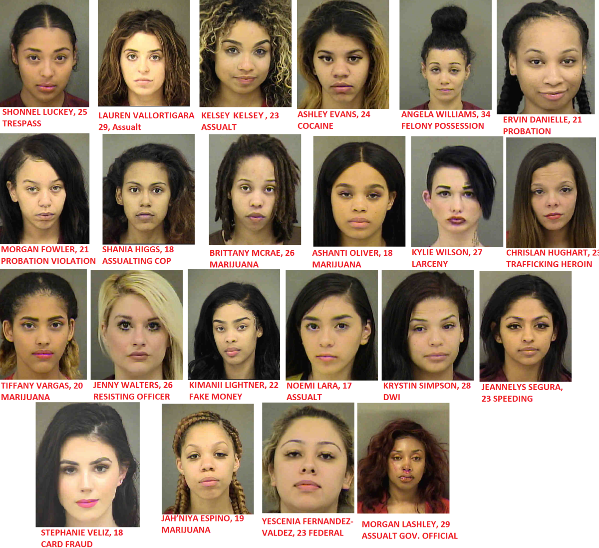 Check out some past arrests of pretty women that were in the jail