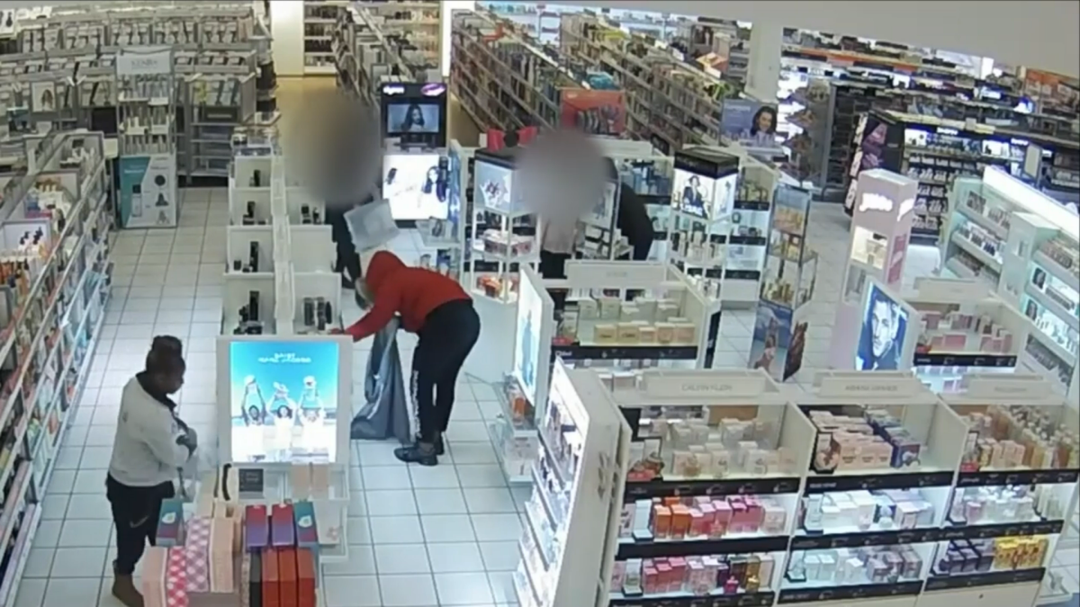 Video from a Charlotte Ulta Beauty shows a gang of suspects robbing the place