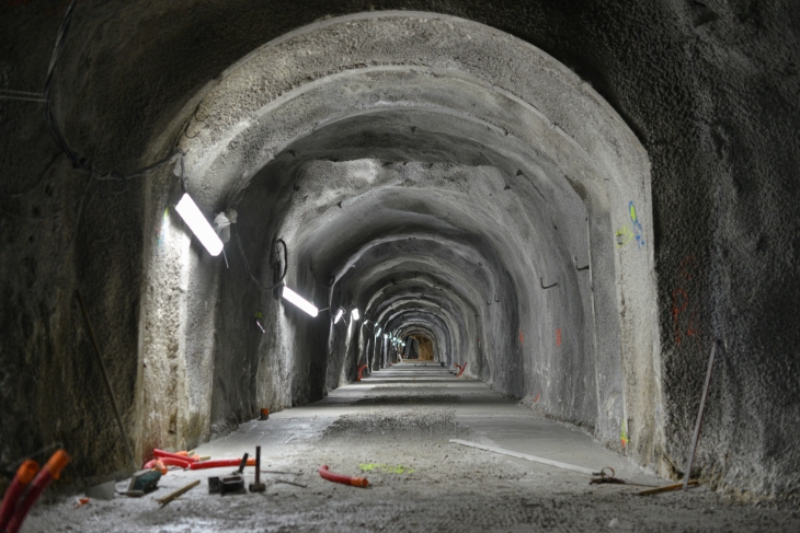 Here under construction, in October 2019, here is one of the new tunnels of the underground low noise laboratory (LSBB), located in Rustrel, in the Vaucluse. | Guillaume Origoni / Hans Lucas