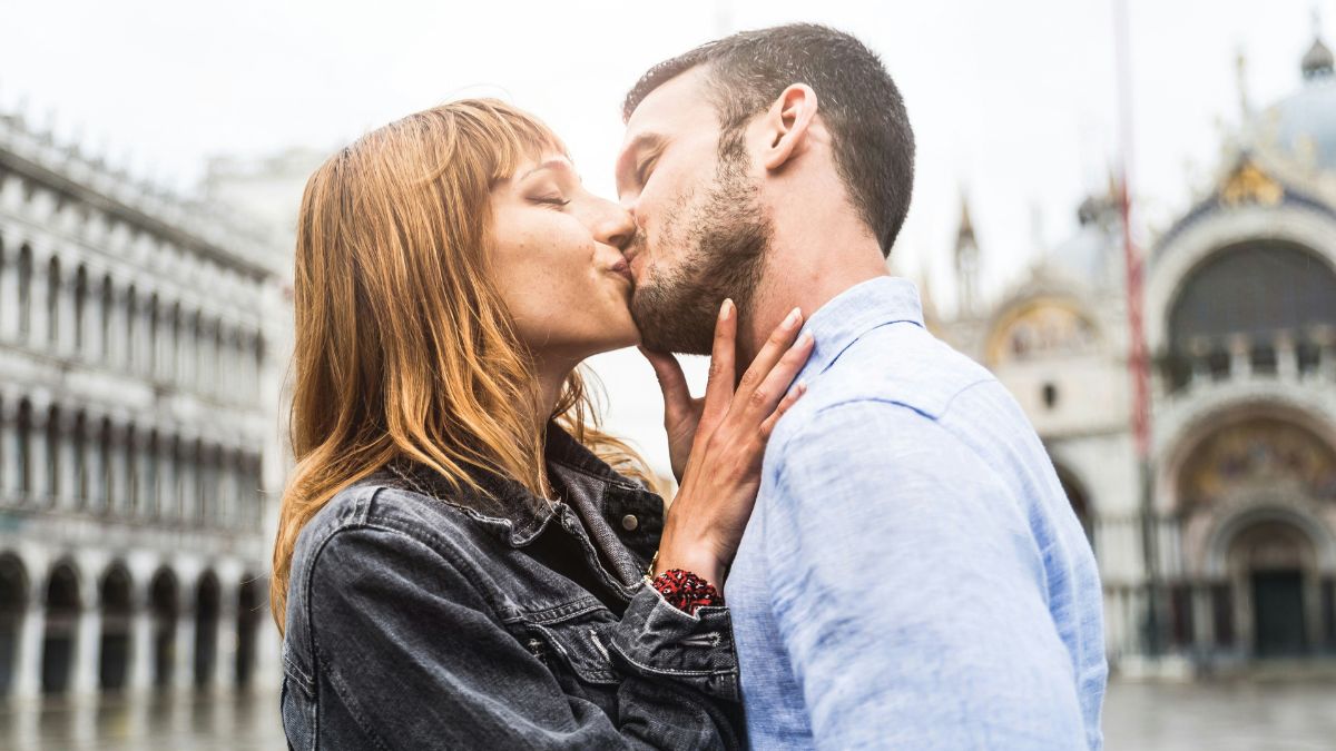 When was the first kiss? Probably from the time of the great apes and Neanderthals